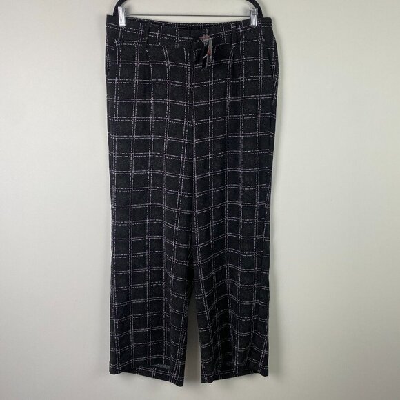 Torrid Pants Womens 12 Wide Leg Stretch Crepe High-Rise Pant Black Plaid - Picture 1 of 11